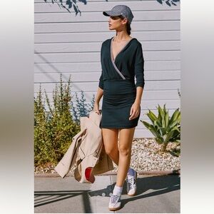 Anthropologie Long-Sleeve Ruched Hoodie Mini Dress Size xxs New Daily Practice